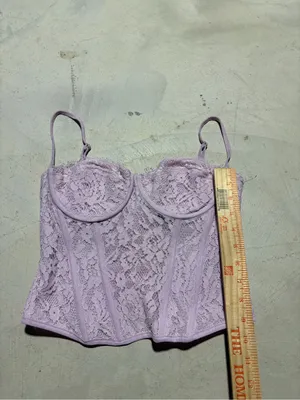 White fox corset bustier top lilac medium lace thumbnail 4