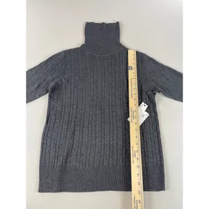 Allison + Zoe Sweater Size M Heather Charcoal Cable Knit Turtleneck NWT thumbnail 6