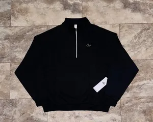 Alo Yoga Accolade 1/4 Zip Pullover Black NWT Quarter Zip Sweatshirt Size Large thumbnail 2