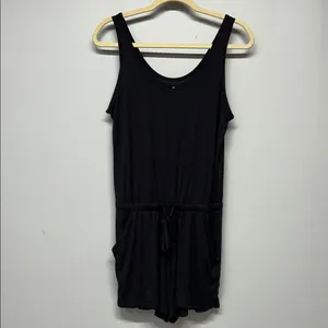 Tommy John Black Lounge Romper Sleeveless Drawstring Soft Modal Size Small thumbnail 2