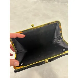 Vintage Black Fabric‎ Bow Clutch Bag Gold Tone Frame Kiss Lock Evening Purse thumbnail 5
