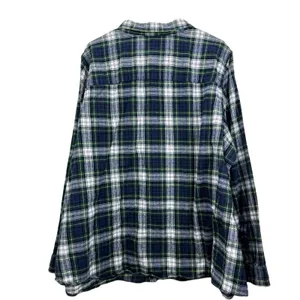 LL Bean Scotch Plaid Cotton Flannel Button Shirt Relaxed Fit 3X Green White thumbnail 6