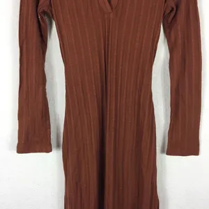 NWT L'Academie Revolve Arina Brown Maxi Sweater Dress Large Knit Open Back thumbnail 10