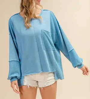 BiBi Oversized Pocket‎ Front Sweatshirt Size L thumbnail 1