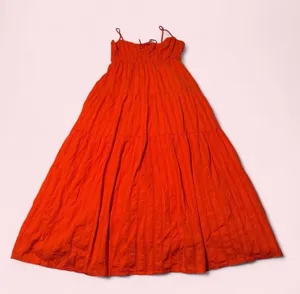 Billabong Bright red Tiered Maxi Dress with Spaghetti Straps thumbnail 1