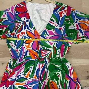 Sugarlips colorful maxi dress Paradise Falls Button Down Flutter sleeve tropical thumbnail 13