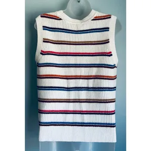 St. John's Bay Knit Sweater Vest Striped Women's Medium thumbnail 6