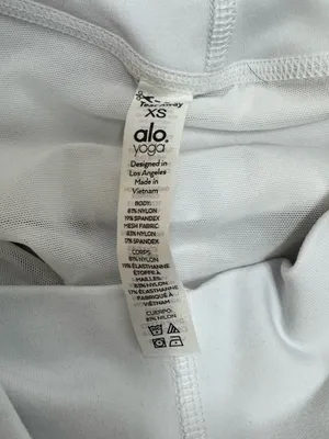 Alo High-Waist White Bike Shorts with Overlay thumbnail 6