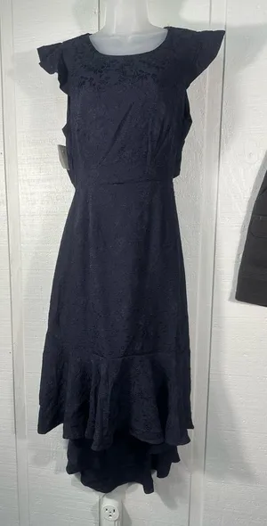 Lulus Navy Flutter Sleeve Open Back MIDI Size XL NWOT thumbnail 1