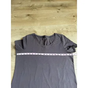 EUC Eileen Fisher organic cotton lycra brown short sleeve t-shirt stretch size L thumbnail 5