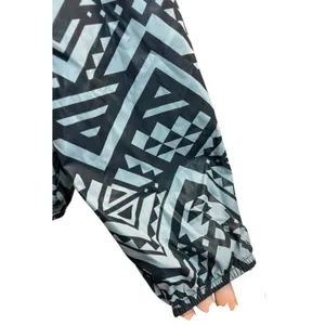 Victoria's Secret PINK Gray Black Aztec Print Anorak Pullover Windbreaker M/L thumbnail 6