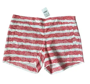 J CREW Rope Print Striped Stretch Shorts Size 8 NEW thumbnail 1