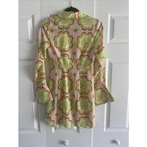 ASOS Floral Ruched Mini Shirt Dress Womens 4 Pink Green Retro‎ 70s Y2K Crepe thumbnail 8