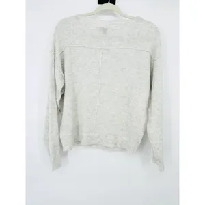 American Eagle Womens Pullover‎ V Neck Sweater White Grey Oversize Soft Size XS thumbnail 3