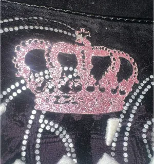 Juicy Couture Y2K Black Velour Crossbody Bag - 2011 Vintage Pink Sparkles thumbnail 4