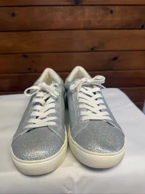 Isaac Mizrahi Live! Silver Glitter Lace-Up Sneakers Womans Sz 7 NWOB thumbnail 7