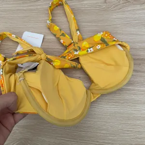 Dippin' Daisy's XS/Large NEW Roma Bikini Set Tie‎ Yellow Lemons Floral High Waist thumbnail 11
