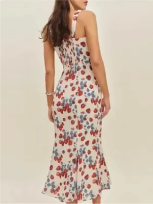 Reformation Laine Dress Strawberry Jam sz 6 NEW thumbnail 7
