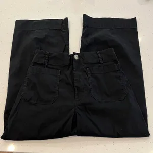 Maeve The Colette Ponte Crop Wide-Leg Pants Black‎ Linen Blend Size 30 thumbnail 5