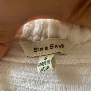 Sim & Sam White Peasant Crop Top Size S Long Sleeve Boho Cottagecore thumbnail 4