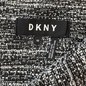 DKNY Tweed Sheath Dress Black Gray Side Button Sleeveless V-Neck Chic Size‎ 10 thumbnail 7