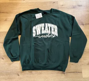 Gildan Sweater Weather Forest Green Crewneck Sweatshirt thumbnail 1