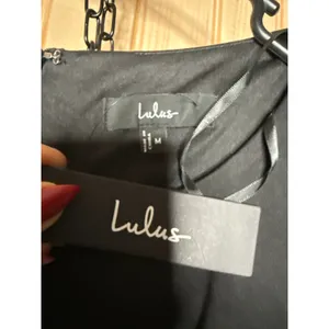 NWT Lulus Kasai Black Short Sleeve Mini Dress LBD Party Night Out Puff Sleeve M thumbnail 5