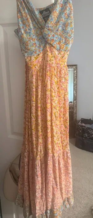 Floral tie front Angie maxi dress thumbnail 1