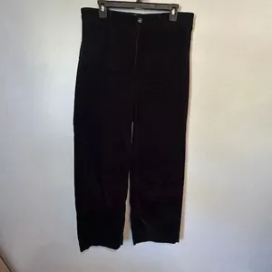 Everlane The Corduroy Wide Leg Pant Black High Rise Size 12 Fall Casual #900 thumbnail 2