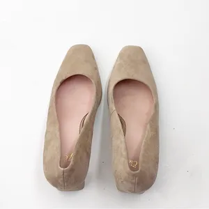 J. CREW Tan Suede Closed Square Toe Slip On Chunky Block Heels 9 Office Neutral thumbnail 5