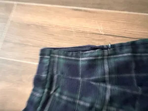 SheIn Green Navy Plaid Pleated Mini School Girl Skirt Dark Academia L thumbnail 4