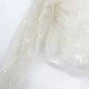 Christie & Jill Womens Cream Floral Lace Sheer Vintage 90s Fairycpre Crop Top M thumbnail 3