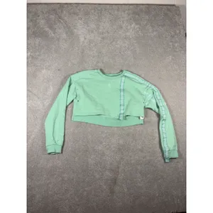Gymshark Women's 24/7 Cropped sweater‎ mint green custom bleached small thumbnail 3