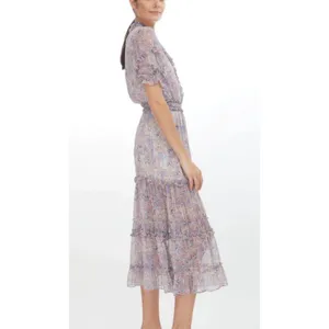 Generation Love Georgette Paisley Midi Dress in Fleur Mosaic thumbnail 3