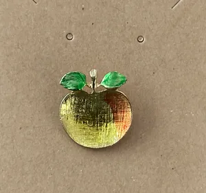 Beautiful Apple / Peach Enamel Lapel TAC Pin Brooch Cute! thumbnail 4
