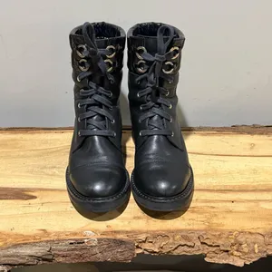 Fabianelli Black Leather Combat‎ Moto Boots Size 36/US5.5-6 A52 thumbnail 4