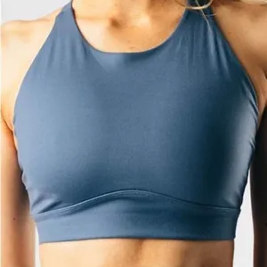 Alphalete Alphalux Sports Bra Women XS Supreme‎ Blue High Neck Racerback Gym Top thumbnail 1