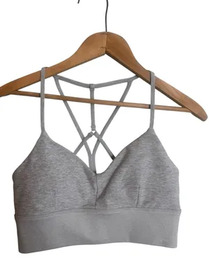 Alo Yoga Lavish Bra in heathered grey L thumbnail 3