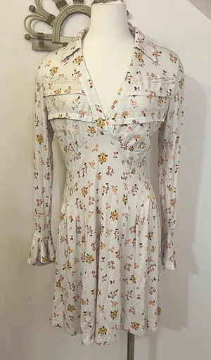 Free People Good Days Mini Dress in Light Combo M thumbnail 1
