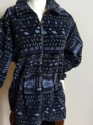 VTG USA Columbia Jacket Womens Sz MED Fleece Abstract Aztec Southwest Full Zip thumbnail 3