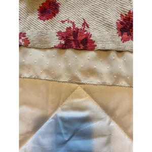 Lucky Brand Women's Floral Knit Sweater Chiffon Hem Beige Long Sleeve Size Small thumbnail 3