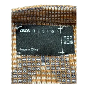 ASOS Design Space Dye‎ Knit Maxi Dress Women Size 14 Brown Long Sleeve Side Slit thumbnail 7