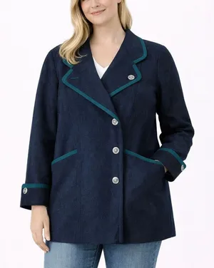 Julius Lang Vintage 100% new wool black and green peacoat 40 thumbnail 1