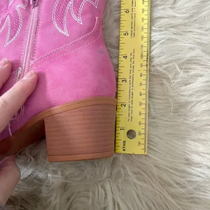 Pink Flame Faux Suede Knee High Cowgirl Western Boots US 7.5 thumbnail 7