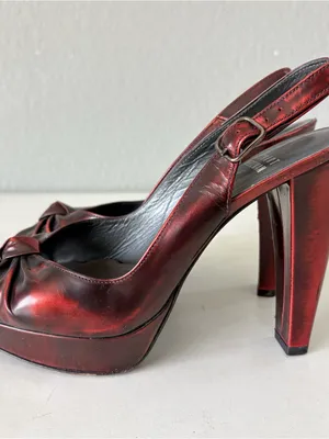Stuart Weitzman Y2K Red Pumps Sandals Platform Extra High Heels Women’s Size 6 M thumbnail 2