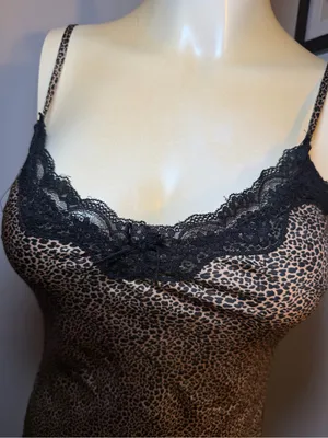 LA Hearts Size Small Lace Trim Leopard Slip Dress Pacsun sleep dress thumbnail 3