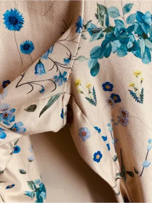 Ekouaer Floral Cropped Lounge Pants Size XL Yellow / Beige / Blue Botanical thumbnail 7