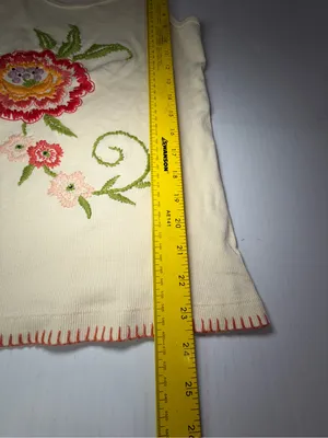 Vintage 90’s Y2K Embroidered Floral Cream Tank Top thumbnail 5