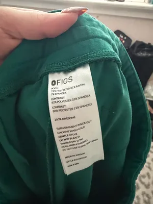 FIGS Jogger Pants Zamora Scrub High-Waisted Hunter Green thumbnail 4