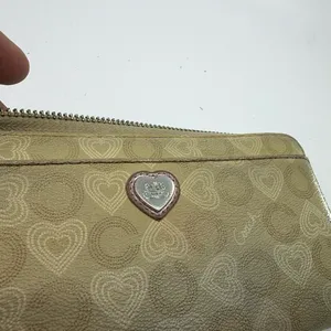 Coach Beige Heart C Coated Canvas Zip Around Wallet thumbnail 8